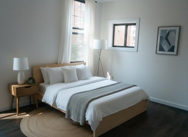 After: spare room staged as a bedroom virtually staged in Scandinavian style by Virtual Stage Now